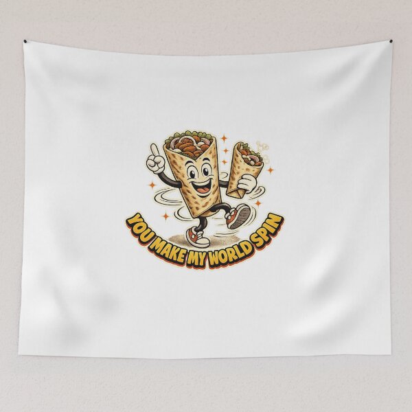 Item preview, You Make My World Spin Funny Kebab Pun Foodie Love designed and sold by BeardWave.