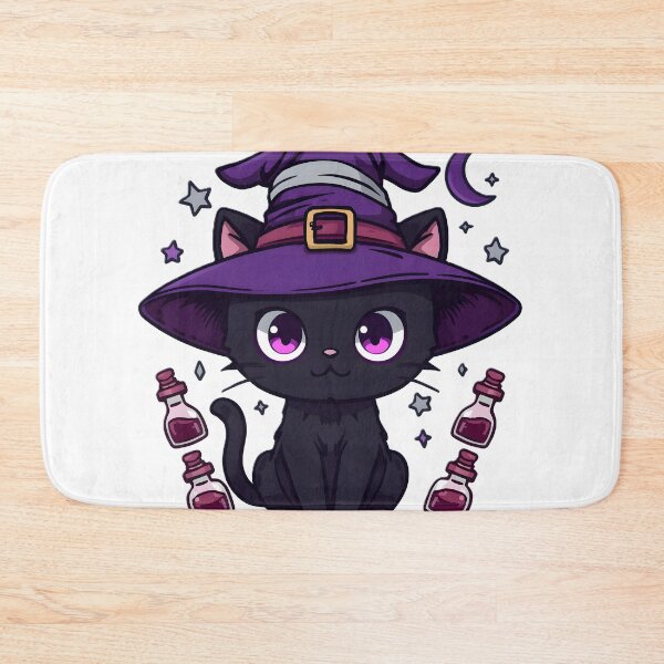 Item preview, Kawaii Witch Cat with Potion Bottles | Cute Black Cat Halloween Magic designed and sold by dreamz-world.