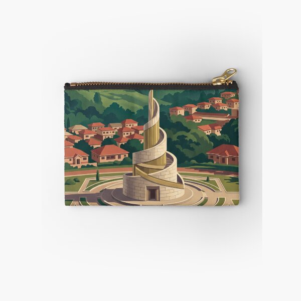 Item preview, Yaounde Cameroon Vintage Travel Art – Mont Febe & Tropical Cityscape designed and sold by Bomax121.