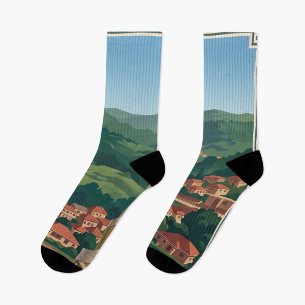 Item preview, Yaounde Cameroon Vintage Travel Art – Mont Febe & Tropical Cityscape designed and sold by Bomax121.