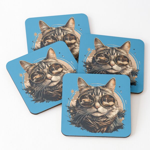 Item preview, Coffee Cat Book Lover - National Coffee Day Aestheti designed and sold by Retro Whiskers.