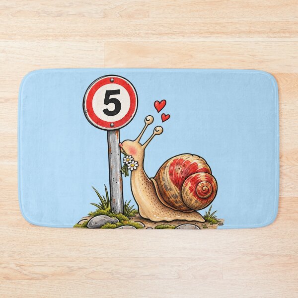 Item preview, Snail In Love With Speed Limit 5 Sign - Cute Romantic Snail Cartoon designed and sold by SVox.