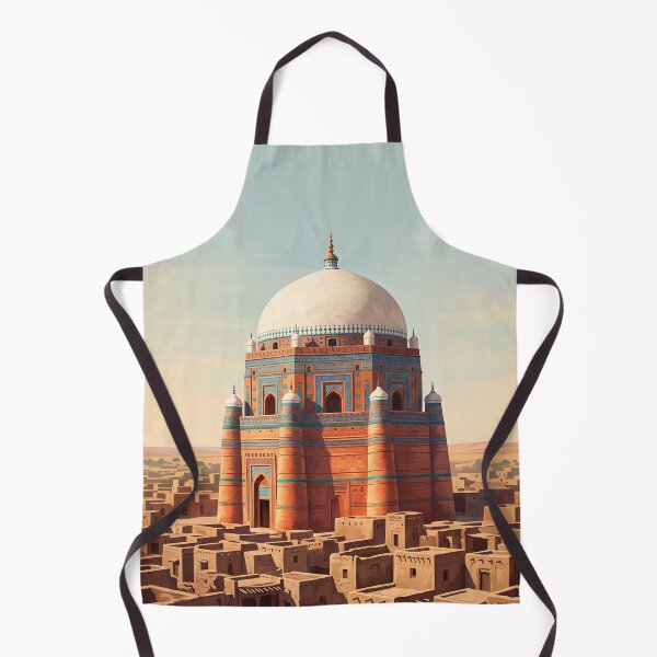 Item preview, Multan Pakistan Vintage Travel Art – Shah Rukn-e-Alam Shrine & Blue Domes designed and sold by Bomax121.