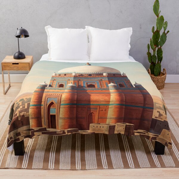 Item preview, Multan Pakistan Vintage Travel Art – Shah Rukn-e-Alam Shrine & Blue Domes designed and sold by Bomax121.