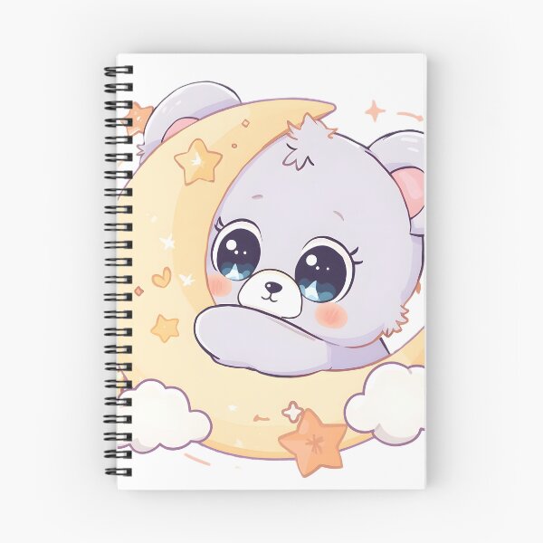 Item preview, Sleepy Kawaii Bear Hugging the Moon | Cute Dreamy Night Bear designed and sold by dreamz-world.