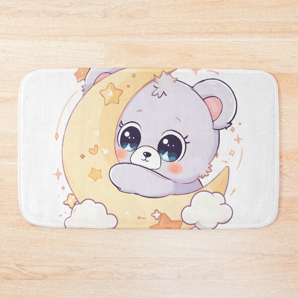 Item preview, Sleepy Kawaii Bear Hugging the Moon | Cute Dreamy Night Bear designed and sold by dreamz-world.