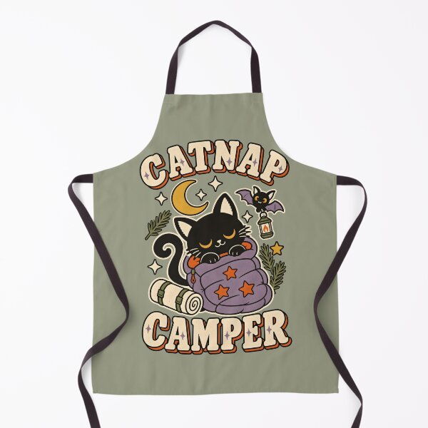 Item preview, Catnap Camper Retro Black Cat Camping designed and sold by MAD's Recreation Studio.