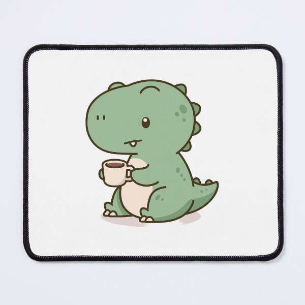 Item preview, Kawaii T-Rex with coffee - Cute dinosaur grump in the morning designed and sold by Artdavesalzburg.
