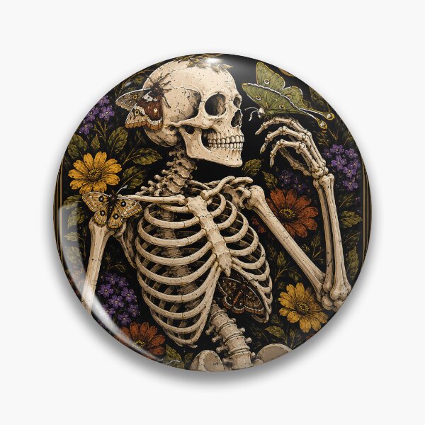 Item preview, Skeleton with Moths and Floral Accents Design Halloween designed and sold by rafaeltto.