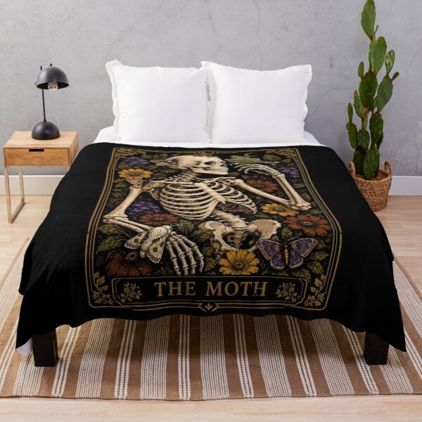 Item preview, Skeleton with Moths and Floral Accents Design Halloween designed and sold by rafaeltto.