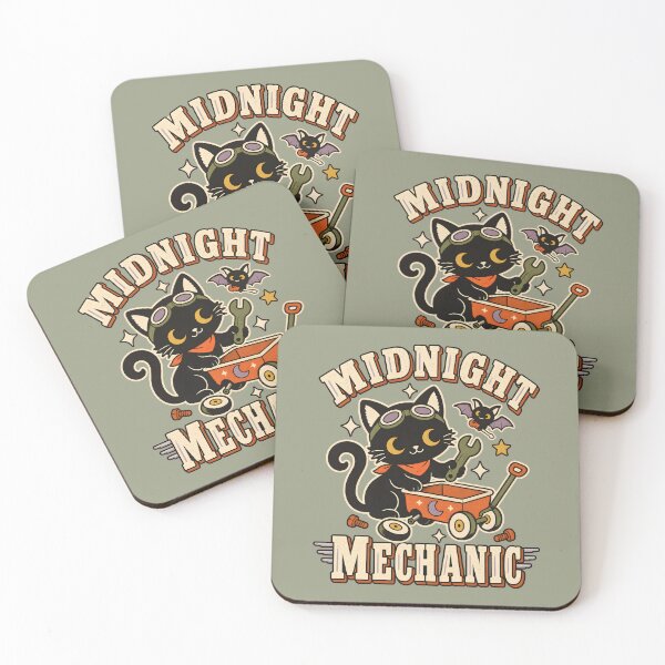 Item preview, Midnight Mechanic Retro Black Cat Garage Humor designed and sold by  MAD's Recreation Studio.