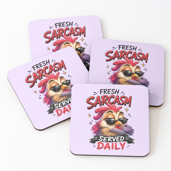 Item preview, Fresh Sarcasm Served Daily Chicken - Funny Sassy Rooster Meme Art designed and sold by FrescoDesign.