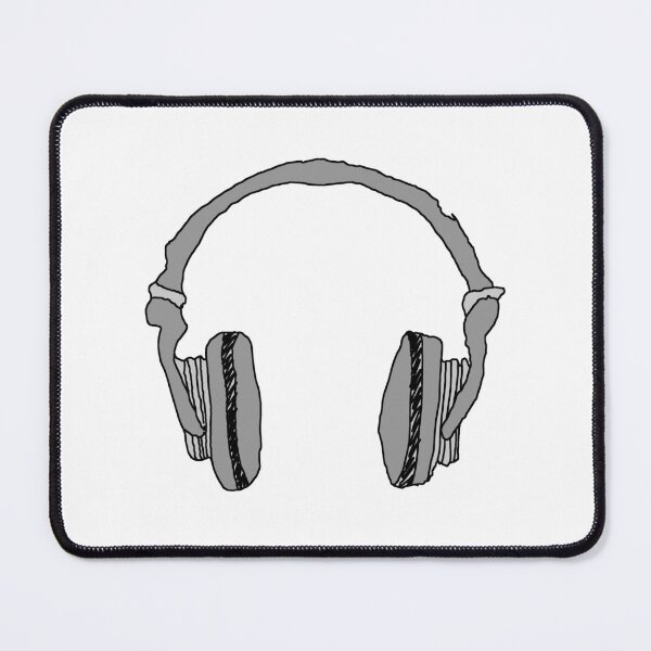 Item preview, Hand Drawn Headphones Illustration - Grey Audio Line Art Doodle designed and sold by somimalikkk.