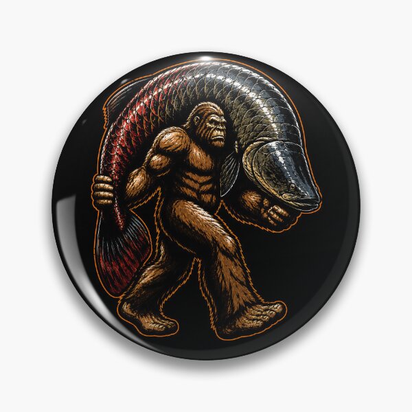 Item preview, bigfoot carrying a giant fish graphic design designed and sold by rafaeltto.