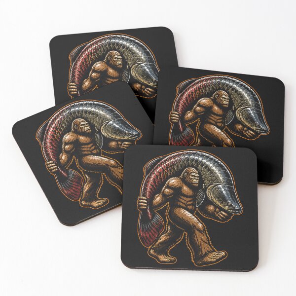 Item preview, bigfoot carrying a giant fish graphic design designed and sold by rafaeltto.