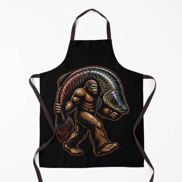 Item preview, bigfoot carrying a giant fish graphic design designed and sold by rafaeltto.