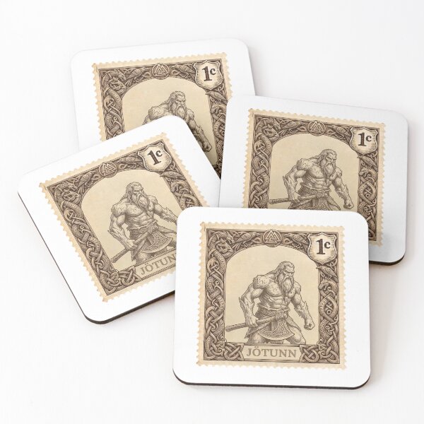 Item preview, Vintage Norse Jotunn Stamp - Viking Giant Mythology Art designed and sold by JeanChiale.