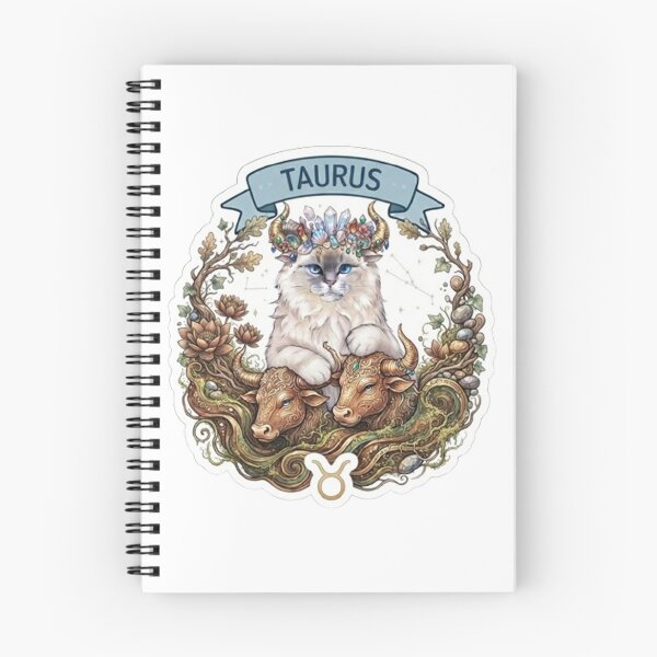 Item preview, Taurus Zodiac Cat with Crystal Horns and Bulls - Cute Astrological Kitty Design designed and sold by PetalsPaws.