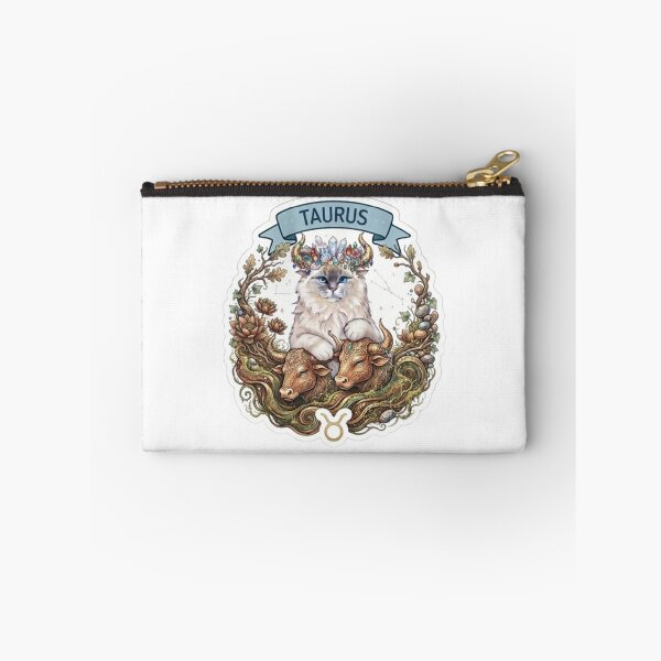 Item preview, Taurus Zodiac Cat with Crystal Horns and Bulls - Cute Astrological Kitty Design designed and sold by PetalsPaws.