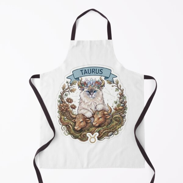 Item preview, Taurus Zodiac Cat with Crystal Horns and Bulls - Cute Astrological Kitty Design designed and sold by PetalsPaws.