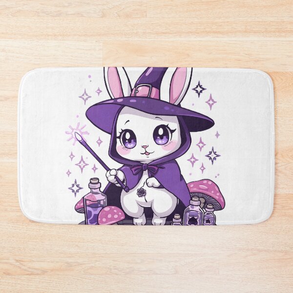 Item preview, Kawaii Witch Bunny with Magic Wand & Potions | Cute Purple Witch Rabbit designed and sold by dreamz-world.