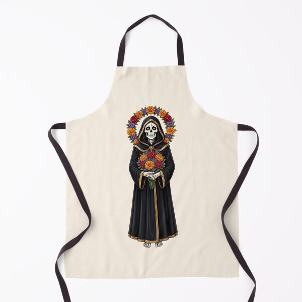 Item preview, Santa Muerte with Marigold and Rose Flowers designed and sold by SweetLilith.