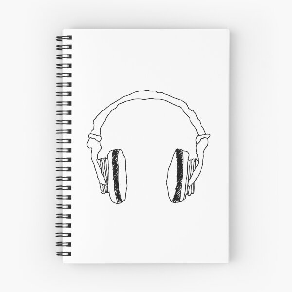 Item preview, Hand Drawn Headphones Line Art - Minimalist Black Outline Doodle designed and sold by somimalikkk.