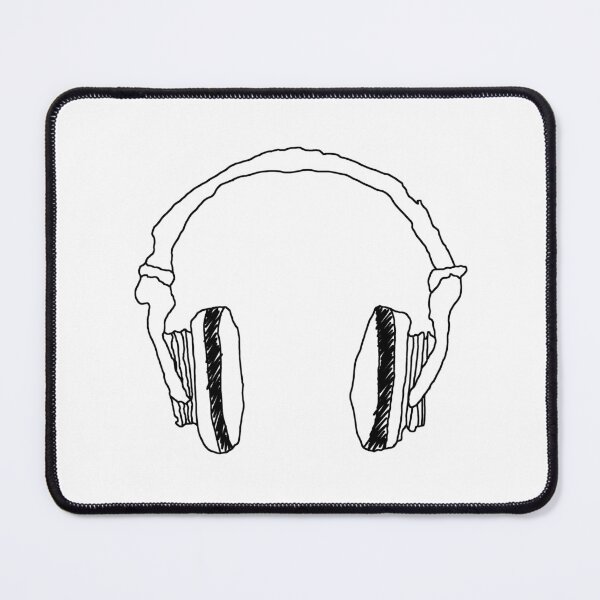 Item preview, Hand Drawn Headphones Line Art - Minimalist Black Outline Doodle designed and sold by somimalikkk.