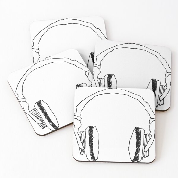 Item preview, Hand Drawn Headphones Line Art - Minimalist Black Outline Doodle designed and sold by SomiMotion.