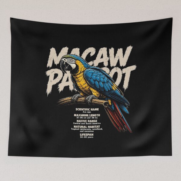 Item preview, Vibrant macaw parrot illustration for nature lovers designed and sold by rafaeltto.
