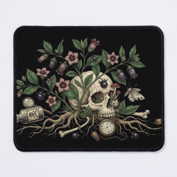Item preview, Deadly Nightshade Dark Botanical Gothic Poison Plant Illustration designed and sold by The Wicked Herbarium.