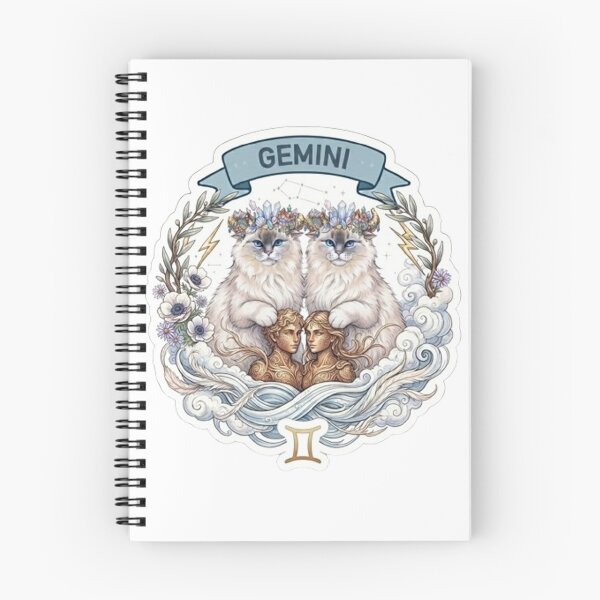 Item preview, Gemini Zodiac Cats with Crystal Crowns - Cute Astrological Twin Kitties Design designed and sold by PetalsPaws.