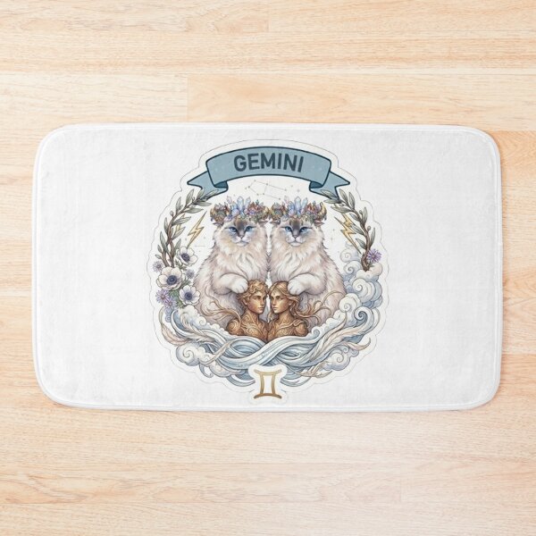 Item preview, Gemini Zodiac Cats with Crystal Crowns - Cute Astrological Twin Kitties Design designed and sold by PetalsPaws.