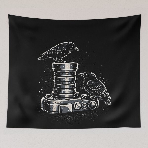 Item preview, Crows perched on vintage camera design designed and sold by rafaeltto.