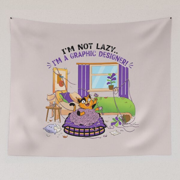 Item preview, I'm Not Lazy I'm A Graphic Designer Cat designed and sold by zaoroo shop.