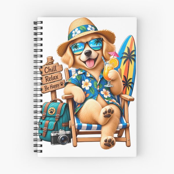 Item preview, Summer Chill Golden Retriever | Cute Beach Vacation T-Shirt Design designed and sold by : CraftyVibes.