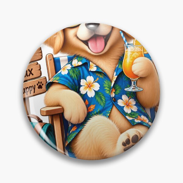Item preview, Summer Chill Golden Retriever | Cute Beach Vacation T-Shirt Design designed and sold by : CraftyVibes.