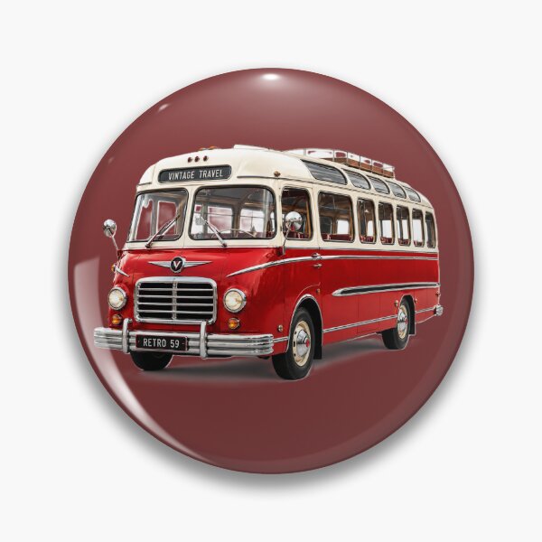 Item preview, Red Vintage Bus Sticker 3D Classic Travel Bus Retro Road Trip Nostalgic Aesthetic Gift designed and sold by AstraDrip Studio.