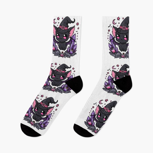 Item preview, Cute Witch Bat with Purple Crystals & Potions | Kawaii Gothic Halloween Bat designed and sold by dreamz-world.
