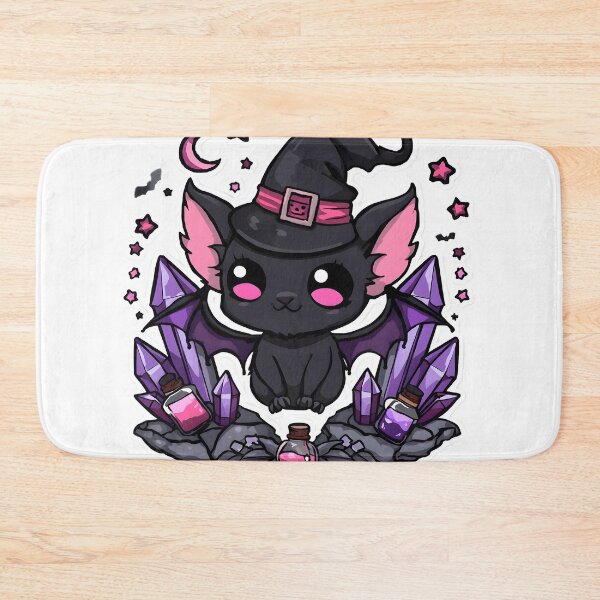 Item preview, Cute Witch Bat with Purple Crystals & Potions | Kawaii Gothic Halloween Bat designed and sold by dreamz-world.