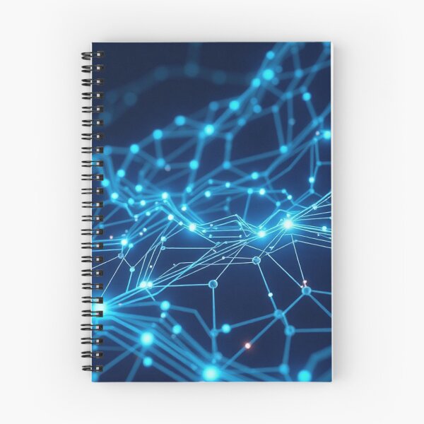 Item preview, Blue Cyber Network Glowing Nodes Abstract designed and sold by IntelliMindDesigns.