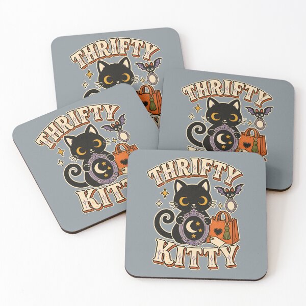 Item preview, Thrifty Kitty Retro Black Cat Thrift Shopping designed and sold by  MAD's Recreation Studio.