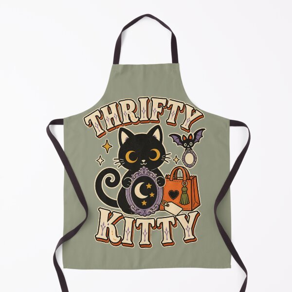 Item preview, Thrifty Kitty Retro Black Cat Thrift Shopping designed and sold by  MAD's Recreation Studio.