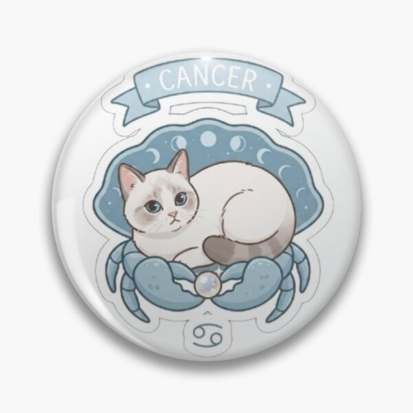 Item preview, Cancer Zodiac Cat with Crab and Moon Phases - Cute Astrological Kitty Design designed and sold by PetalsPaws.