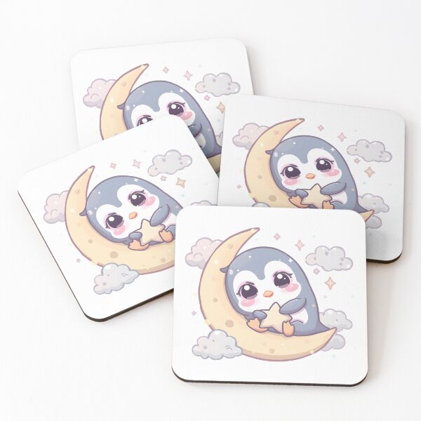 Item preview, Cute Penguin on Crescent Moon | Kawaii Sleepy Penguin Dreamy Night Aesthetic designed and sold by dreamz-world.