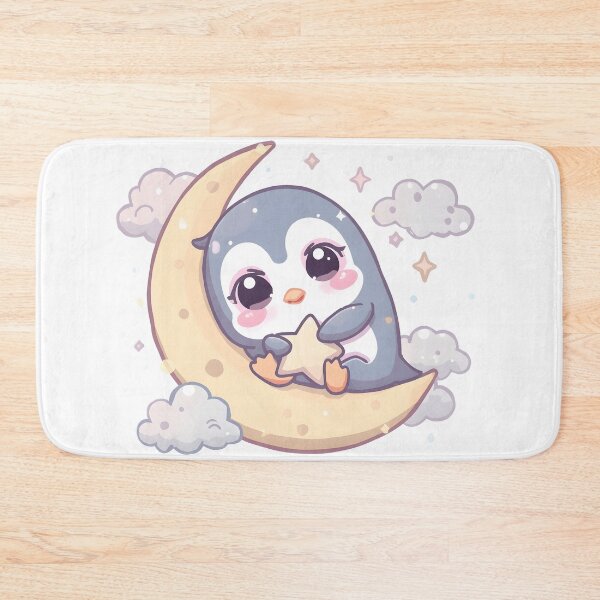 Item preview, Cute Penguin on Crescent Moon | Kawaii Sleepy Penguin Dreamy Night Aesthetic designed and sold by dreamz-world.