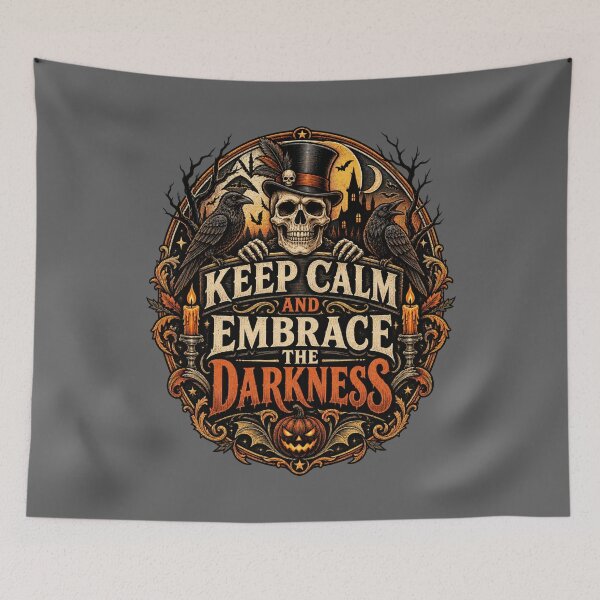 Item preview, Keep Calm and Embrace the Darkness Gothic Halloween Skull designed and sold by afr-saad.