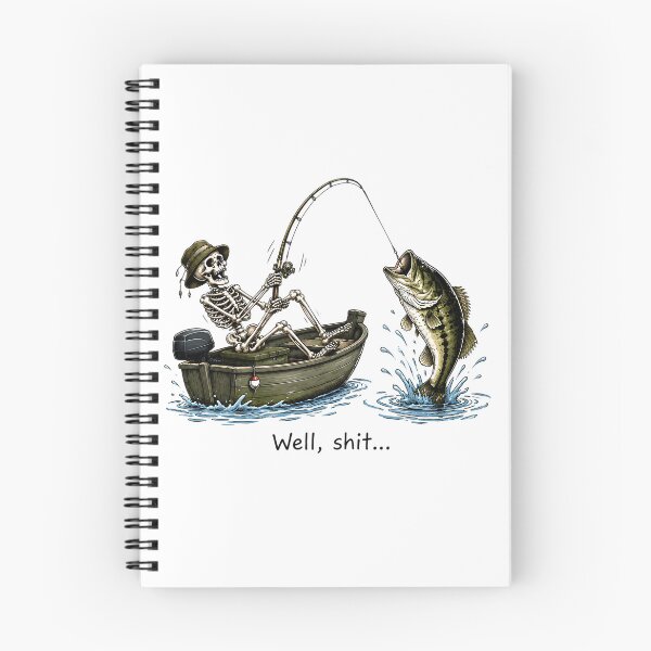 Item preview, Skeleton Bass Fishing Well Shit Funny Skeleton Fishing Design for Fishermen designed and sold by CatiaStudioArt.