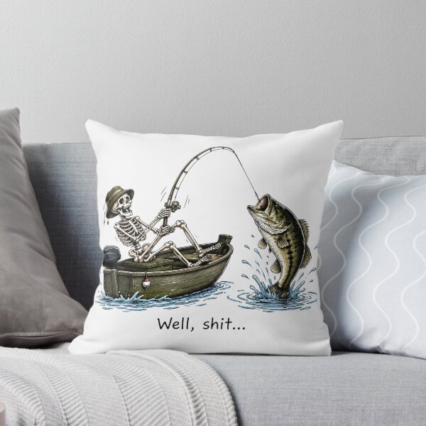 Item preview, Skeleton Bass Fishing Well Shit Funny Skeleton Fishing Design for Fishermen designed and sold by CatiaStudioArt.
