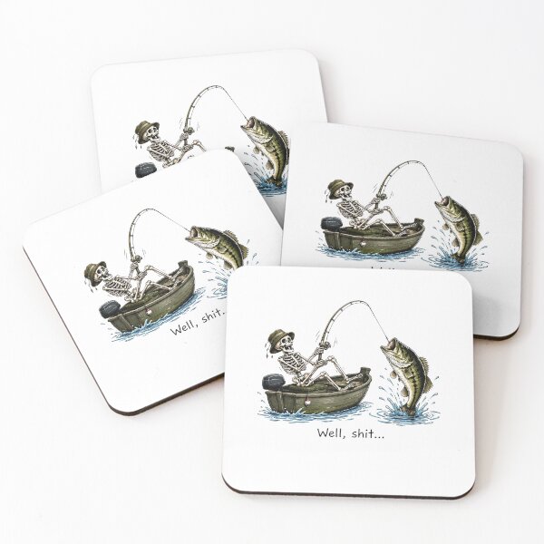 Item preview, Skeleton Bass Fishing Well Shit Funny Skeleton Fishing Design for Fishermen designed and sold by CatiaStudioArt.